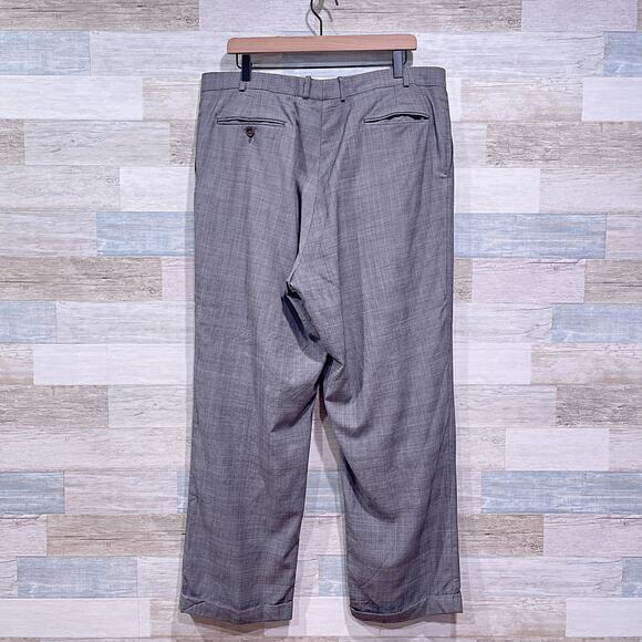 RRL Ralph Lauren Wool Glen Check Suit Gray 2 Button Mens 46R x Pleated Pants - Picture 10 of 12